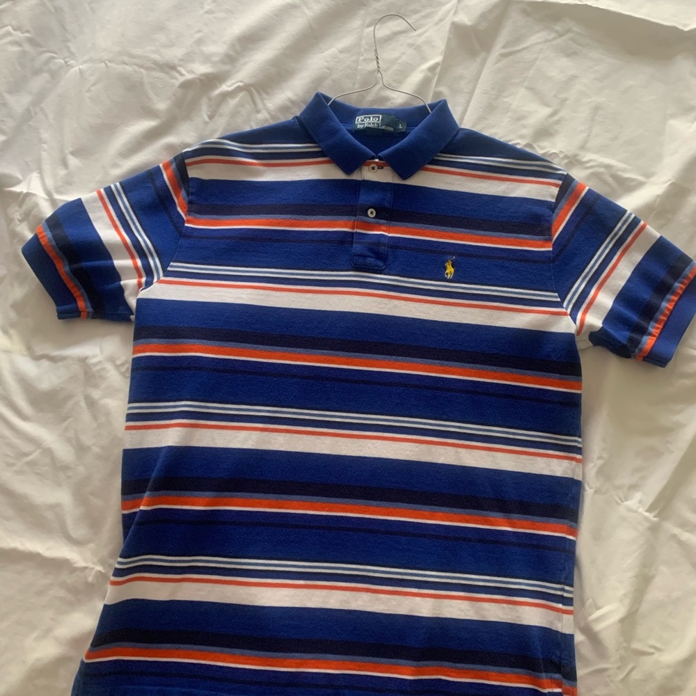 Spring colors striped Ralph Lauren Polo Sport shirt.
